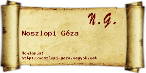 Noszlopi Géza névjegykártya
